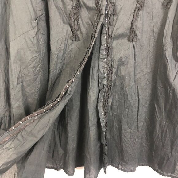 ALC WOMAN | Black Ruffle Hook & Eye Blouse Women’s Plus Size 2X - Picture 5 of 9